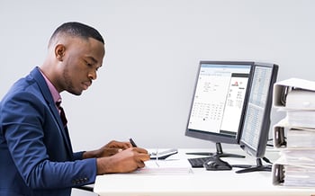 Man doing accounting