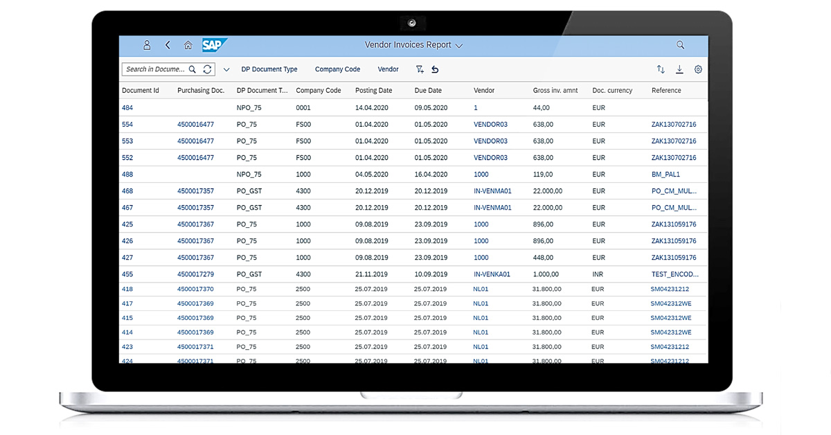 VIM Vendor Invoices Report